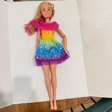 Mattel 2022 Barbie 28 Inch Best Friend Doll Rainbow Star Dress Pink Hair Large picture