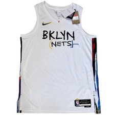 Nike Brooklyn Nets Basquiat City Edition Jersey White Large 48 NEW with tags picture