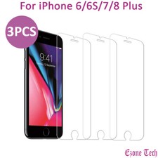 3x Pack For iPhone 6 6S 7 8 Plus Premium Tempered Glass Screen Protector picture