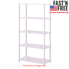 [HOT SALE] Mainstays No Tools 5-Shelf Bookcase, White, NEW USA  picture