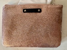 NWT Kate Spade New York Pink Shimmer Glitter Cosmetic Bag Terrace Street Mini picture