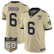 Saints #6 Tyler Shough Gold 2026 F.U.S.E 60th Anniversary Patch Jersey Stitched picture