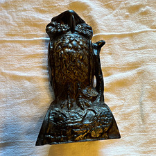 Antique Owl J E Stevens 1880 Mechanical Bank owl turns head picture