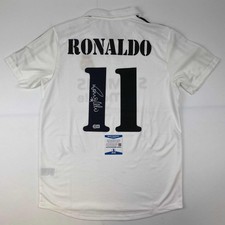 Autographed/Signed Ronaldo Nazario Real Madrid White Jersey Beckett BAS COA picture