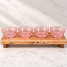 Vintage Iittala Kastehelmi Pink Glass Bowls Oiva Toikka Finland Dewdrop 4