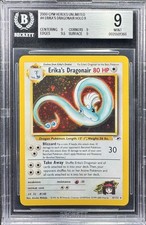 Pokemon Erika's Dragonair Holo Gym Heroes Unlimited 4 BGS 9 Mint SWIRL picture