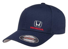 Honda Car Motor Civic Side Logo Cap 5001 Navy Flexfit Baseball Hat S/M and L/XL picture