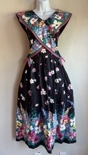 Vintage 80s Sharon Young Floral Midi Dress 10 Collar Romantic Cottagecore  picture