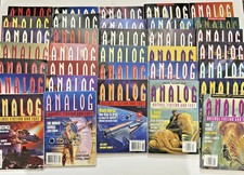 Lot of 33 Analog Science Fiction &  Fact Magazines See Pics Double Issues 1990s picture