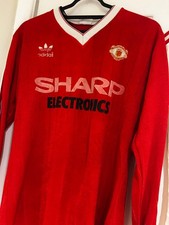 Vintage Manchester United Adidas Shirt No15 Sharp Electronics Retro Football picture