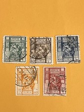 Italian Libya 1921-1924 Pictorial Definitive Stamps Lot of 5 -Michelangelo Sibyl picture