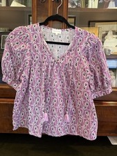 Entro Purple Puff Sleeve Top medium EUC picture