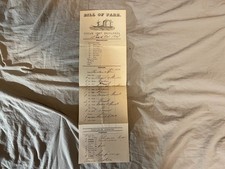 1847 Brittania Cunard Steamship Line Bill of Fare Menu Vintage Liner picture