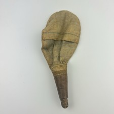 Antique Canvas Black Powder Shot Pouch Bag Primitive Wooden Spout Hand Stitched picture