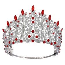11cm Tall Crystal Tiara Crown Wedding Queen Princess Prom Adjustable For Adult picture