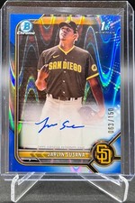 Jarlin Susana - 2022 Bowman Chrome Prospect 1st Auto Blue RayWave /150 #CPA-JSA picture