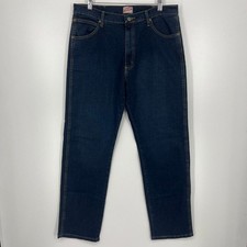 Wrangler Greensboro Mens Dark Wash Stretch Straight Leg Jeans 34x32 Indigo picture