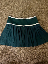 Calia Women’s Pleated Skirt Green with White Trim Short Solid Regular XL picture