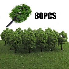 80Pc HO OO Scale Model Trees Train Railroad Layout Diorama Wargame Scenery 3.5cm picture
