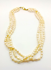 Genuine Pearl Necklace Multi-Strand Layered - Estate Sale Find  picture