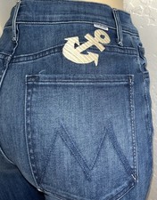 NWT MOTHER The MELLOW DRAMA 70s Super Flare High Rise Jeans Anchor Point Sz 30 picture