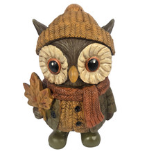 Unbranded Owl Figurine Adult Small Brown New Fall Harvest Resin Decor Figure picture