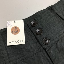 NWT Acacia Swimwear Collin Linen High Waisted Shorts Three Button Corset Waist M picture