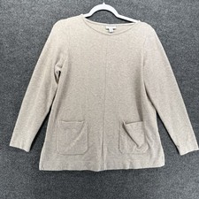 Pure J Jill Sweater Womens PS Beige Tunic Pullover Flat Pocket Minimalist Casual picture
