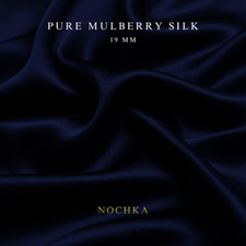 Midnight Blue 100% Pure Mulberry Silk Fabric by the Yard 44
