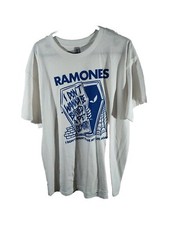 Ramones I Don't Wanna To Life My Life Again Rock Band Shirt Size Large White picture