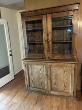 antique primitives Circ 1850 Marriage Of Two Pine Cabinets picture