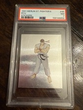 1991 Merlin Super Street Fighter II Ryu #45 Foil PSA 7 Uber Rare picture