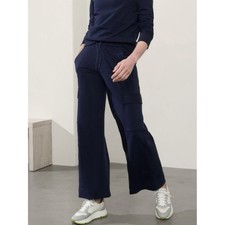 Athleta Retroterry High Rise Wide Leg Cargo Pant Navy Blue XL picture