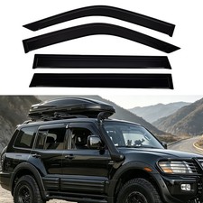 4PCS Tape-On Side Window Visors for Montero 2001-2006 Full Black Rain Guards picture