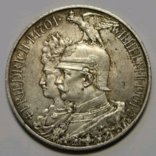 1901 A Prussia Silver 2 Mark 4062 picture
