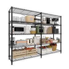Double Row 5-Tier Carbon Steel Heavy Duty Metal Wire Storage Shelving Unit picture