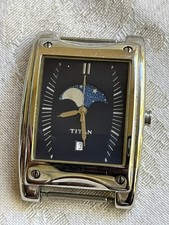 Vintage Titan Classique Tank Moonphase Watch - No Band - New Battery picture