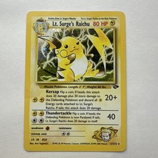 Pokemon TCG Lt. Surge's Raichu 11/132 Gym Challenge Holo Rare English (mp) picture