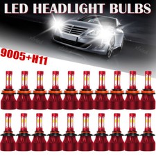 40PCS 4-Side 9005+H11 LED Headlight Bulb 120W Hi/Lo Beam 6000K White Foglight picture