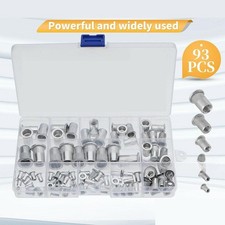 93Pcs Aluminum Blind Rivet Nut Assortment Kit Metric Threaded Insert Nuts Set picture