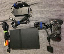 Sony PlayStation 2 - Slim Home Console - Black Tested Working 1 Controller AV picture