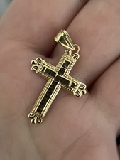Vintage 14K Yellow Gold Cross Pendant Designer Michael Anthony 1.6g picture