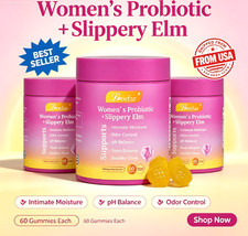 3PCS Women's Probiotic Gummies Slippery Elm Pineapple pH Balance 60 Gummies picture