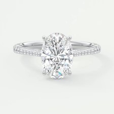 2.30ct IGI Certified Oval Cut Lab Grown Diamond Engagement Ring 14k White Gold picture