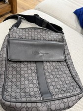 Salvatore Ferragamo Crossbody Shoulder Bag Gancini Logo Canvas Black Leather picture