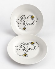 Royal Norfolk Bee Kind Ceramic Dinner and Soup Plate Set picture