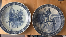 Set of 2 - Vintage Boch Delfts Blue Wall Plate Royal Sphinx Holland Porcelain picture