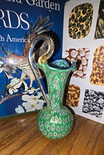 Rare Vintage Campanella L. SNC Murano Millefiori Art Glass Cruet / Ewer OG label picture