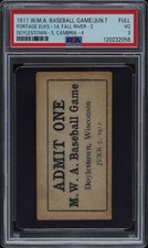 1911 W.M.A. Baseball Game-Full 4 Doylestown 5, Cambria PSA 3 picture