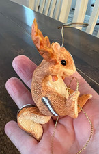 Vintage Charming Tails resin chipmunk ornament titled Wheeeeeee by Enesco. picture